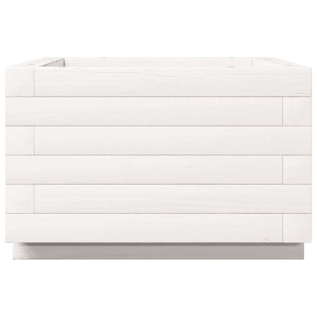 vidaXL Ζαρντινιέρα Κήπου Λευκή 40x40x26,5 εκ. από Μασίφ Ξύλο Πεύκου