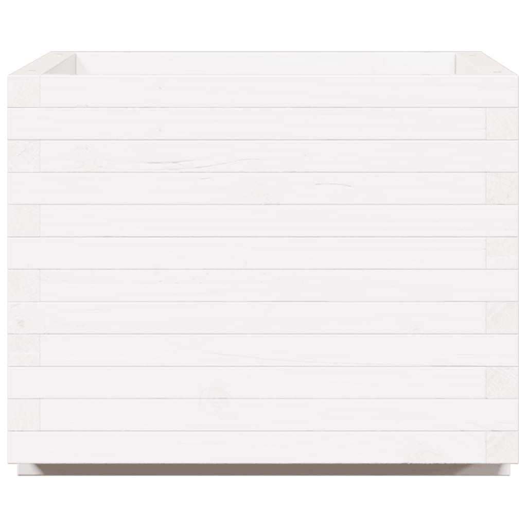 vidaXL Ζαρντινιέρα Κήπου Λευκή 60x60x49,5 εκ. από Μασίφ Ξύλο Πεύκου