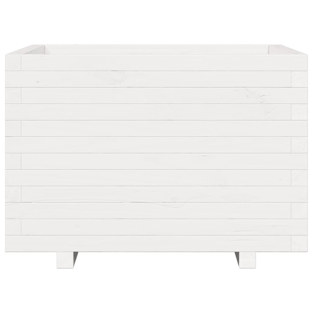 vidaXL Ζαρντινιέρα Κήπου Λευκή 70x70x49,5 εκ. από Μασίφ Ξύλο Πεύκου