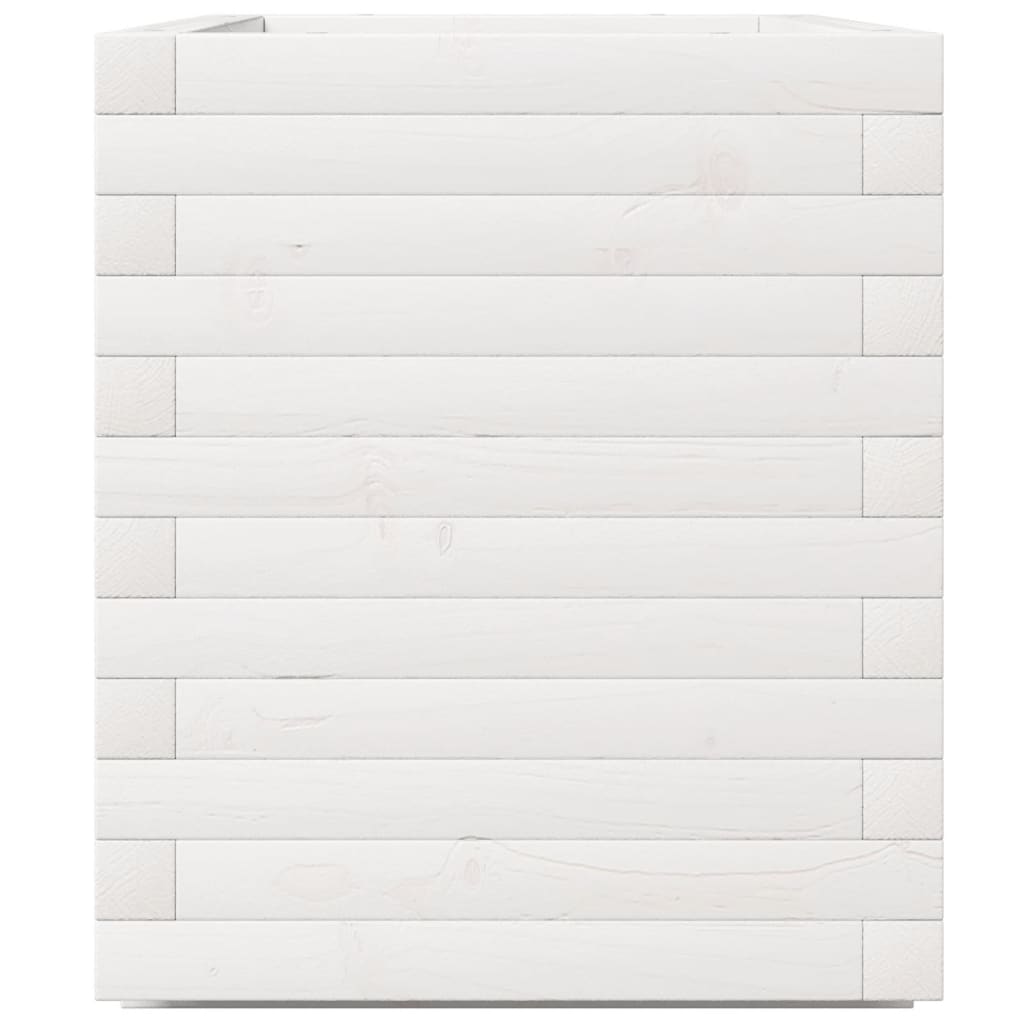 vidaXL Ζαρντινιέρα Κήπου Λευκή 70x40x49,5 εκ. από Μασίφ Ξύλο Πεύκου