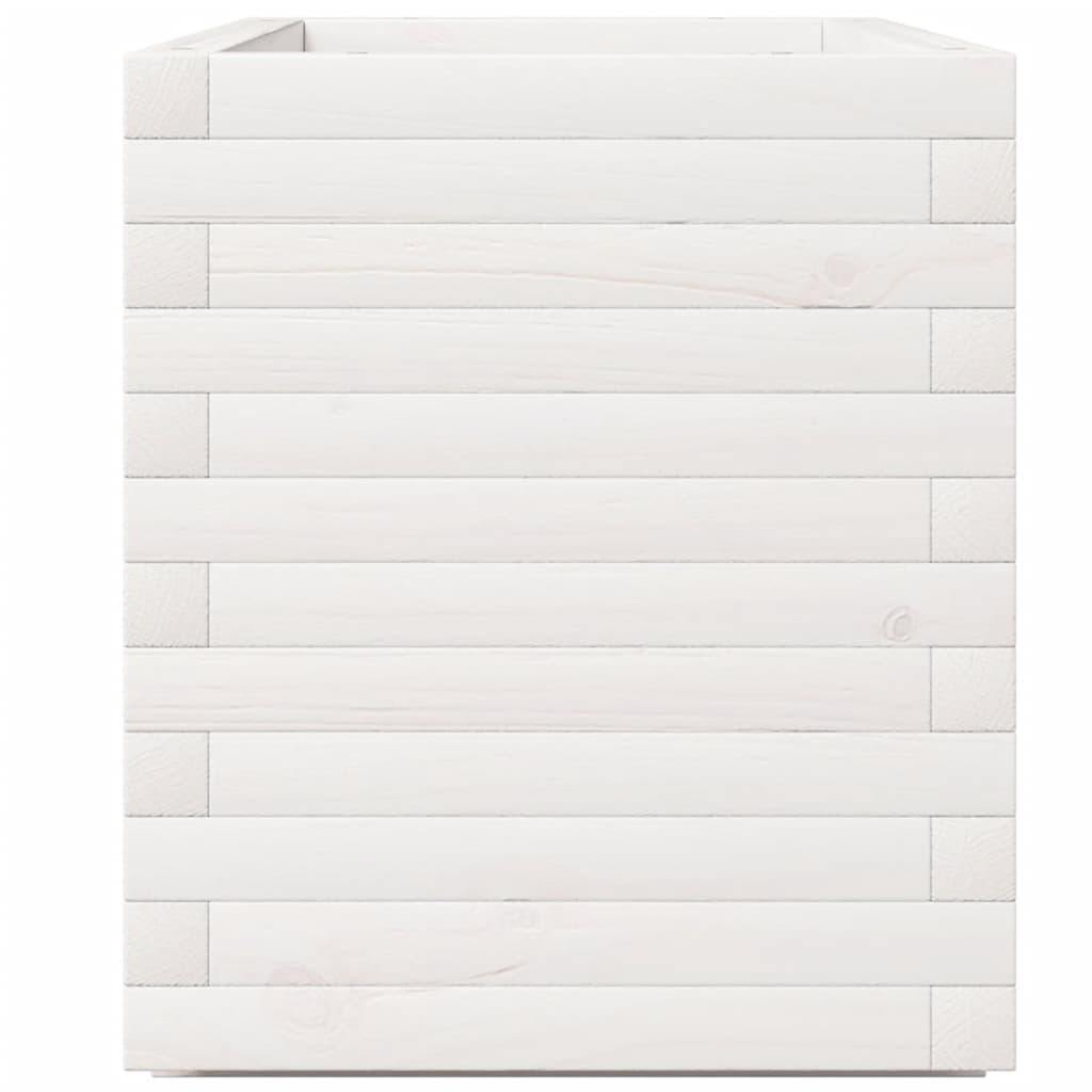 vidaXL Ζαρντινιέρα Κήπου Λευκή 90x40x49,5 εκ. από Μασίφ Ξύλο Πεύκου