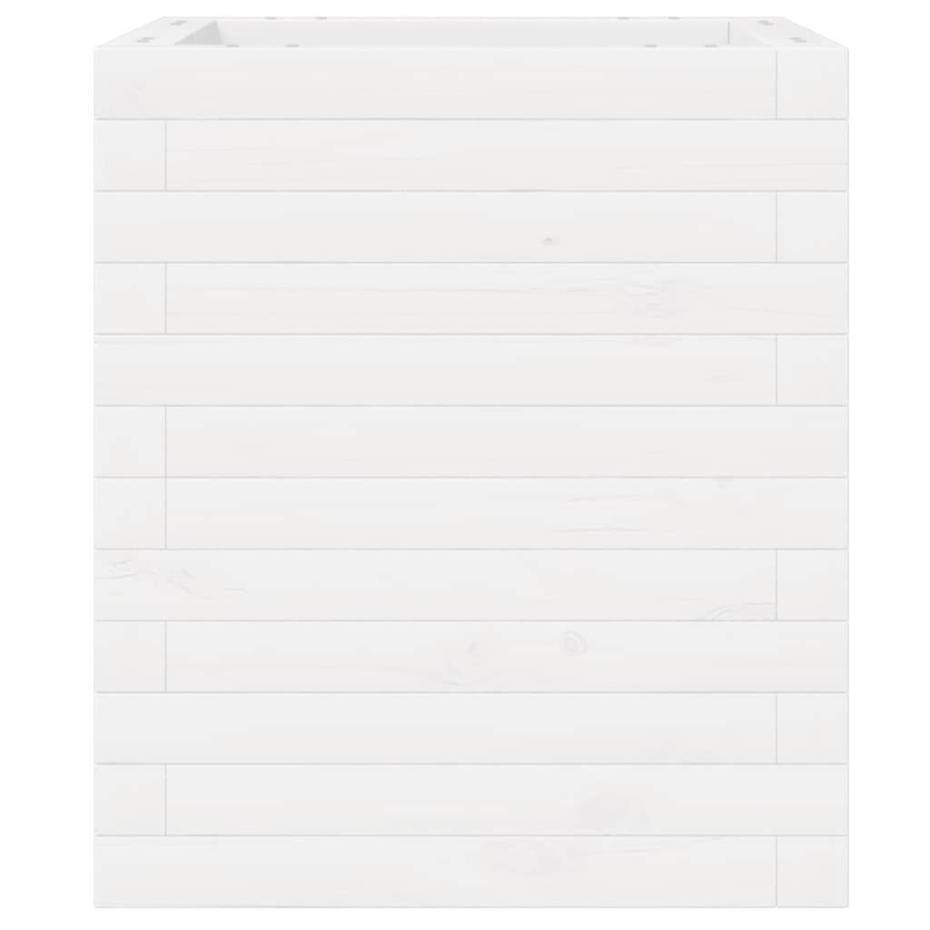 vidaXL Ζαρντινιέρα Κήπου Λευκή 40x40x46 εκ. από Μασίφ Ξύλο Πεύκου