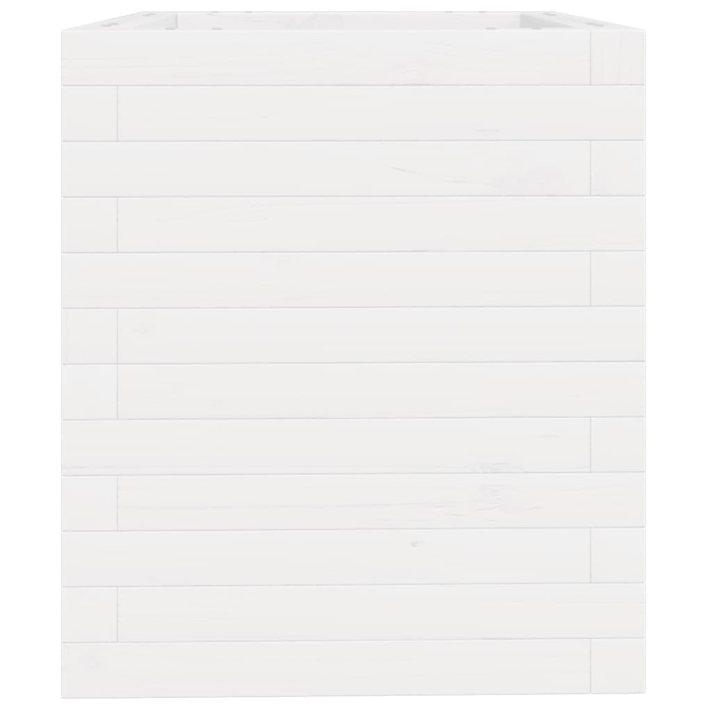 vidaXL Ζαρντινιέρα Κήπου Λευκή 40x40x46 εκ. από Μασίφ Ξύλο Πεύκου