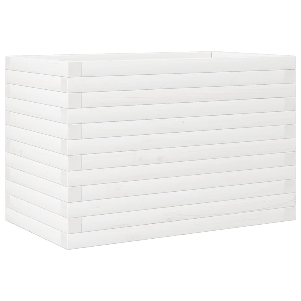 vidaXL Ζαρντινιέρα Κήπου Λευκή 70x40x46 εκ. από Μασίφ Ξύλο Πεύκου