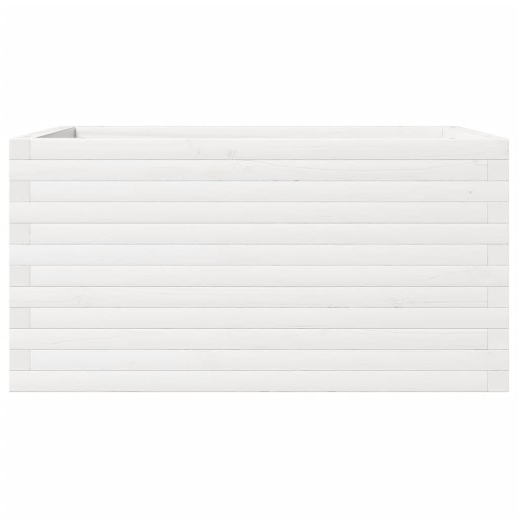 vidaXL Ζαρντινιέρα Λευκή 90x60x46 εκ. από Μασίφ Ξύλο Πεύκου