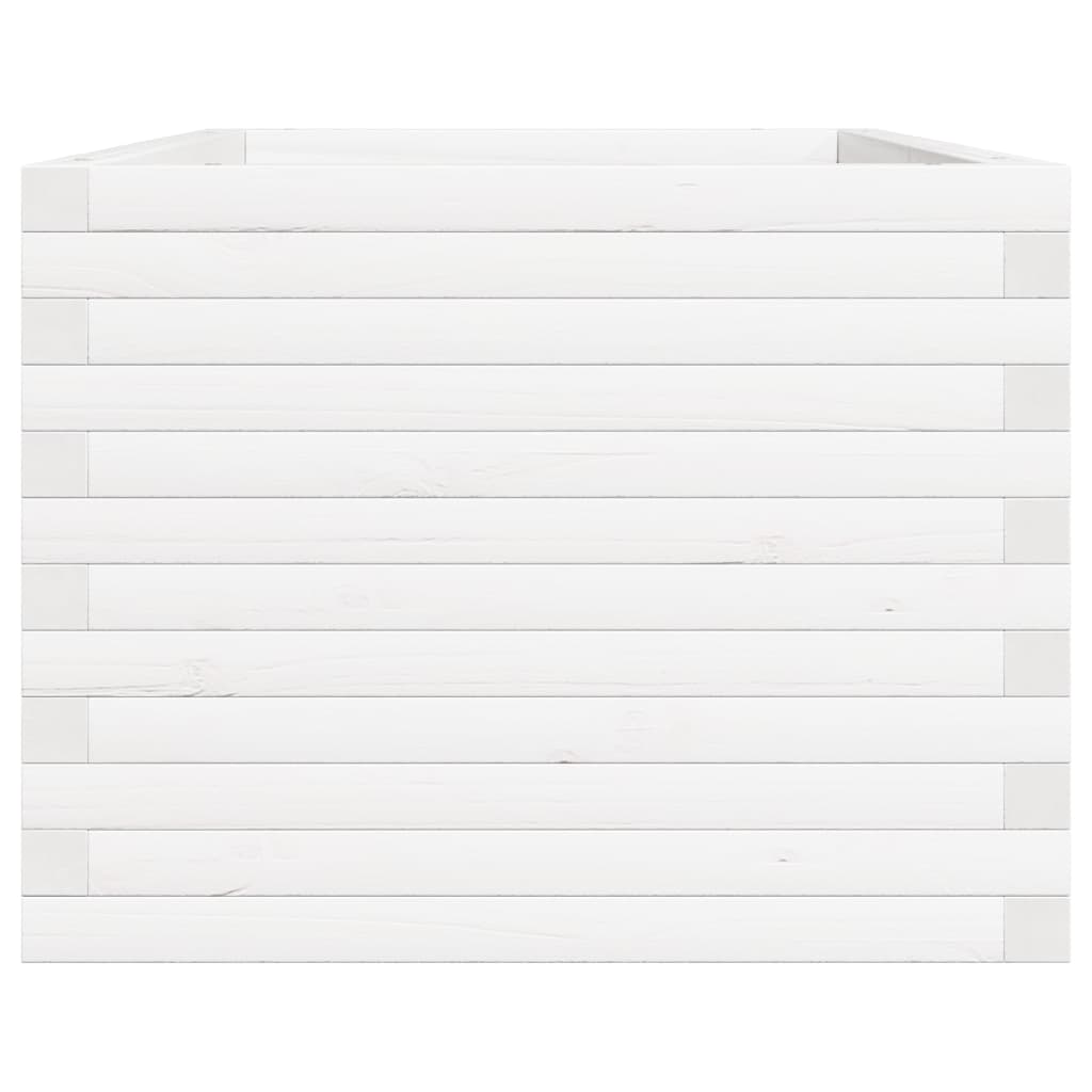 vidaXL Ζαρντινιέρα Λευκή 90x60x46 εκ. από Μασίφ Ξύλο Πεύκου