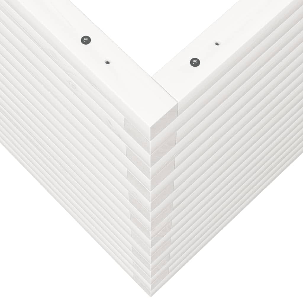 vidaXL Ζαρντινιέρα Κήπου Λευκή 60x60x68,5 εκ. από Μασίφ Ξύλο Πεύκου