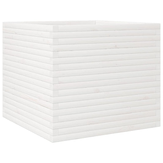 vidaXL Ζαρντινιέρα Λευκή 80x80x68,5 εκ. από Μασίφ Ξύλο Πεύκου