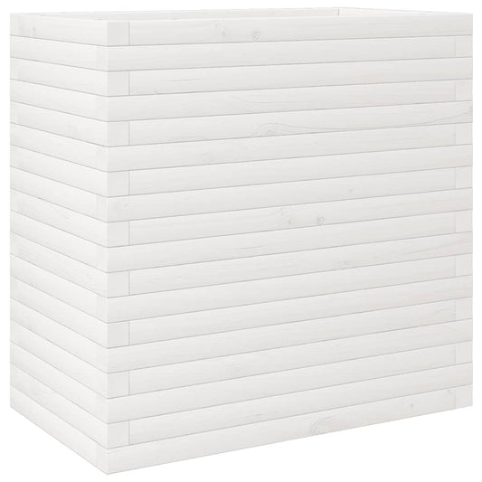 vidaXL Ζαρντινιέρα Κήπου Λευκή 70x40x68,5 εκ. από Μασίφ Ξύλο Πεύκου