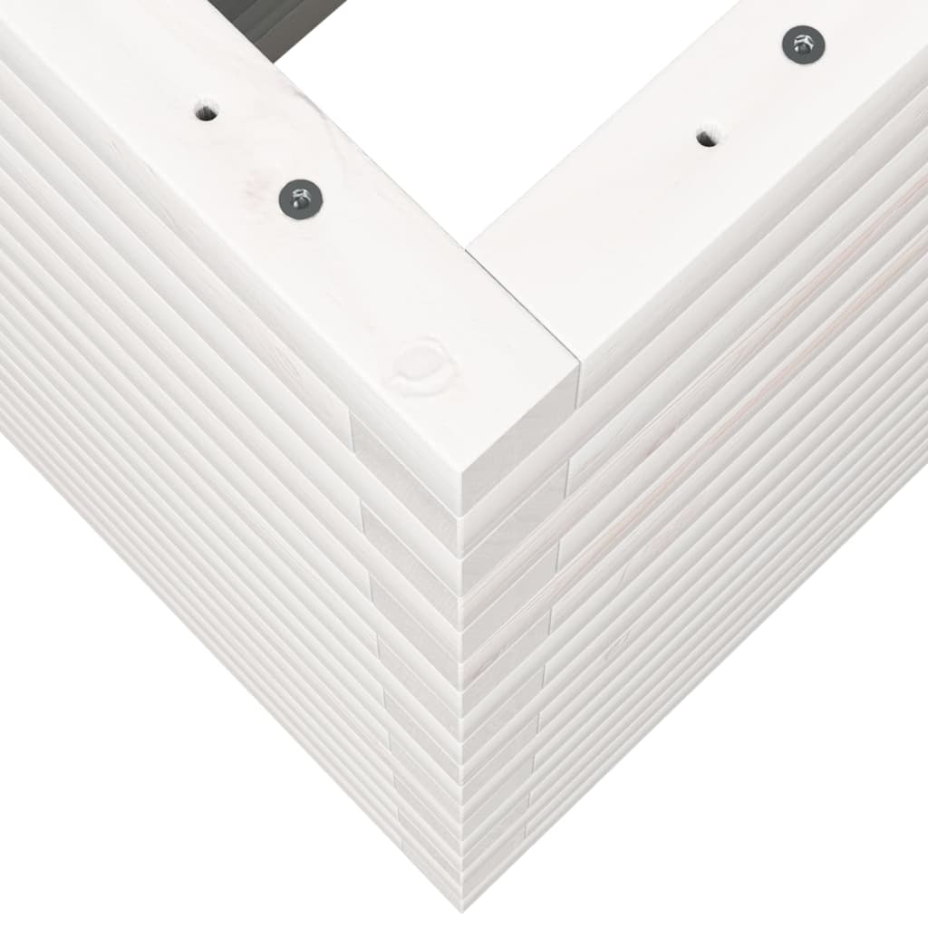 vidaXL Ζαρντινιέρα Κήπου Λευκή 90x40x68,5 εκ. από Μασίφ Ξύλο Πεύκου