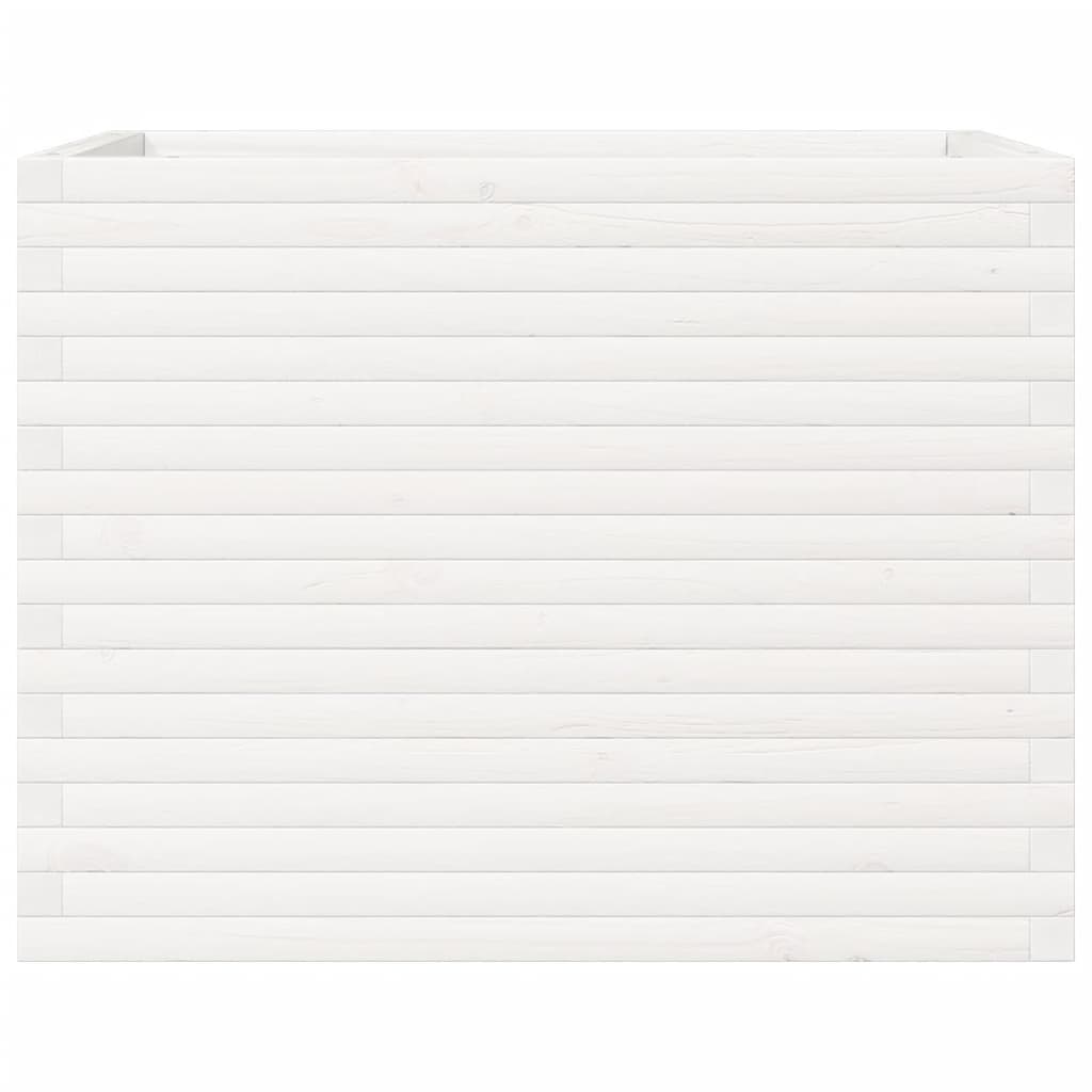 vidaXL Ζαρντινιέρα Κήπου Λευκή 60 x 60 x 60 εκ. από Μασίφ Ξύλο Πεύκου