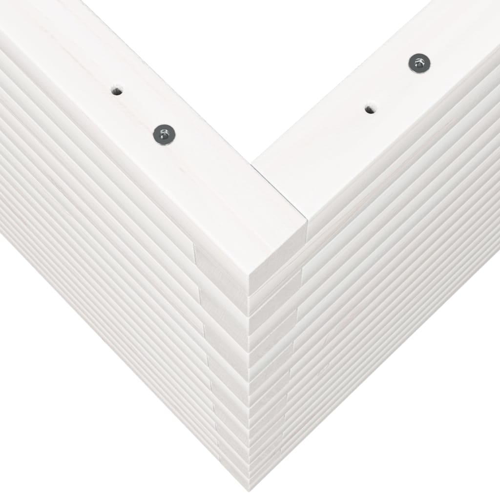 vidaXL Ζαρντινιέρα Κήπου Λευκή 60 x 60 x 60 εκ. από Μασίφ Ξύλο Πεύκου