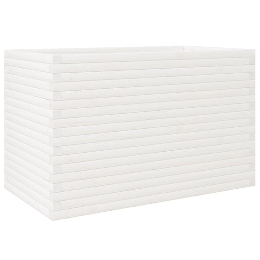 vidaXL Ζαρντινιέρα Κήπου Λευκή 110x60x68,5 εκ. από Μασίφ Ξύλο Πεύκου