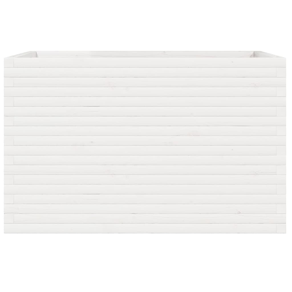 vidaXL Ζαρντινιέρα Κήπου Λευκή 110x60x68,5 εκ. από Μασίφ Ξύλο Πεύκου