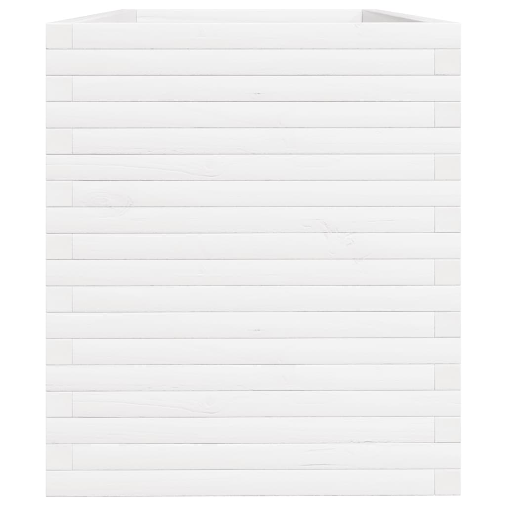 vidaXL Ζαρντινιέρα Κήπου Λευκή 110x60x68,5 εκ. από Μασίφ Ξύλο Πεύκου