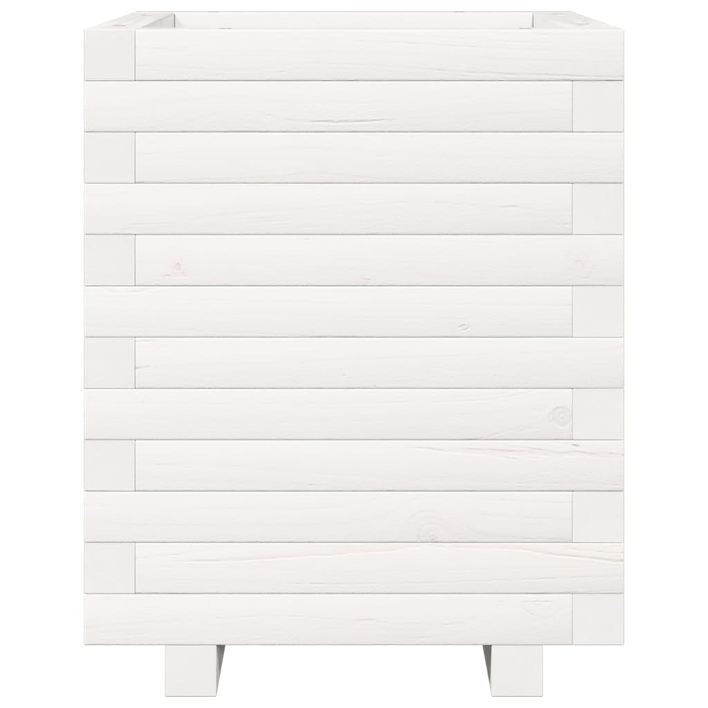 vidaXL Ζαρντινιέρα Λευκή 40x40x49,5 εκ. από Μασίφ Ξύλο Πεύκου