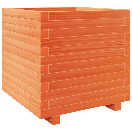 vidaXL Ζαρντινιέρα Καφέ Κεριού 50x50x49,5 εκ. από Μασίφ Ξύλο Πεύκου