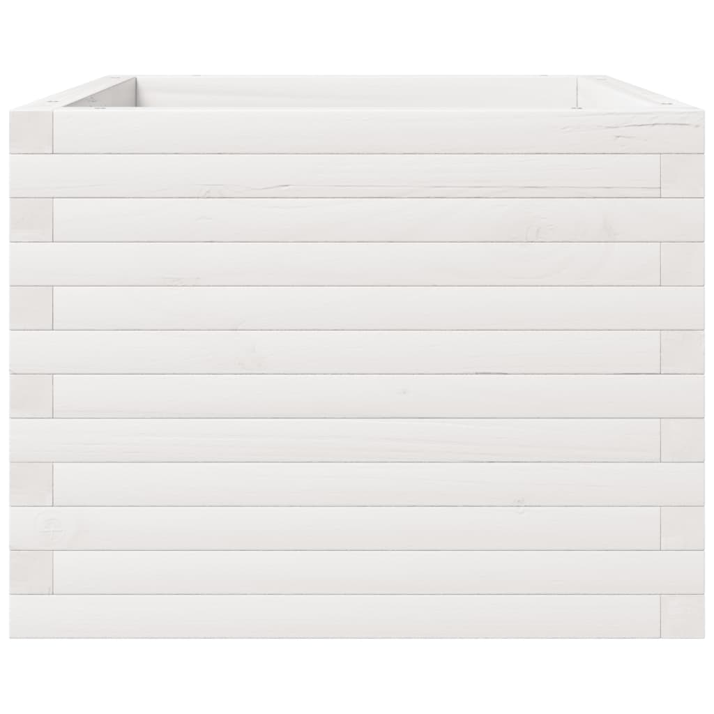 vidaXL Ζαρντινιέρα Κήπου Λευκή 60x60x49,5 εκ. από Μασίφ Ξύλο Πεύκου