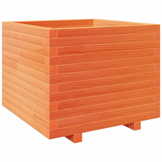 vidaXL Ζαρντινιέρα Καφέ Κεριού 60x60x49,5 εκ. από Μασίφ Ξύλο Πεύκου