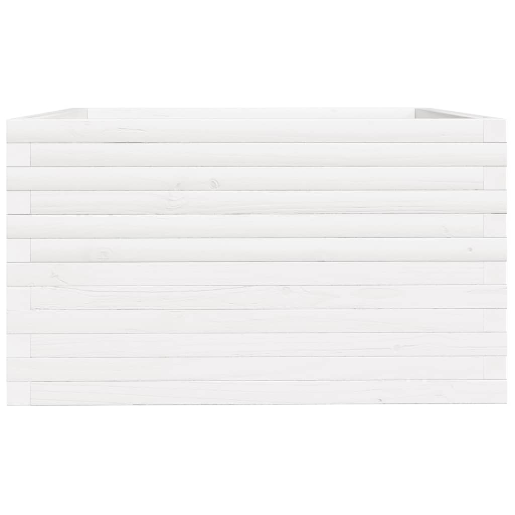 vidaXL Ζαρντινιέρα Κήπου Λευκή 80x80x49,5 εκ. από Μασίφ Ξύλο Πεύκου