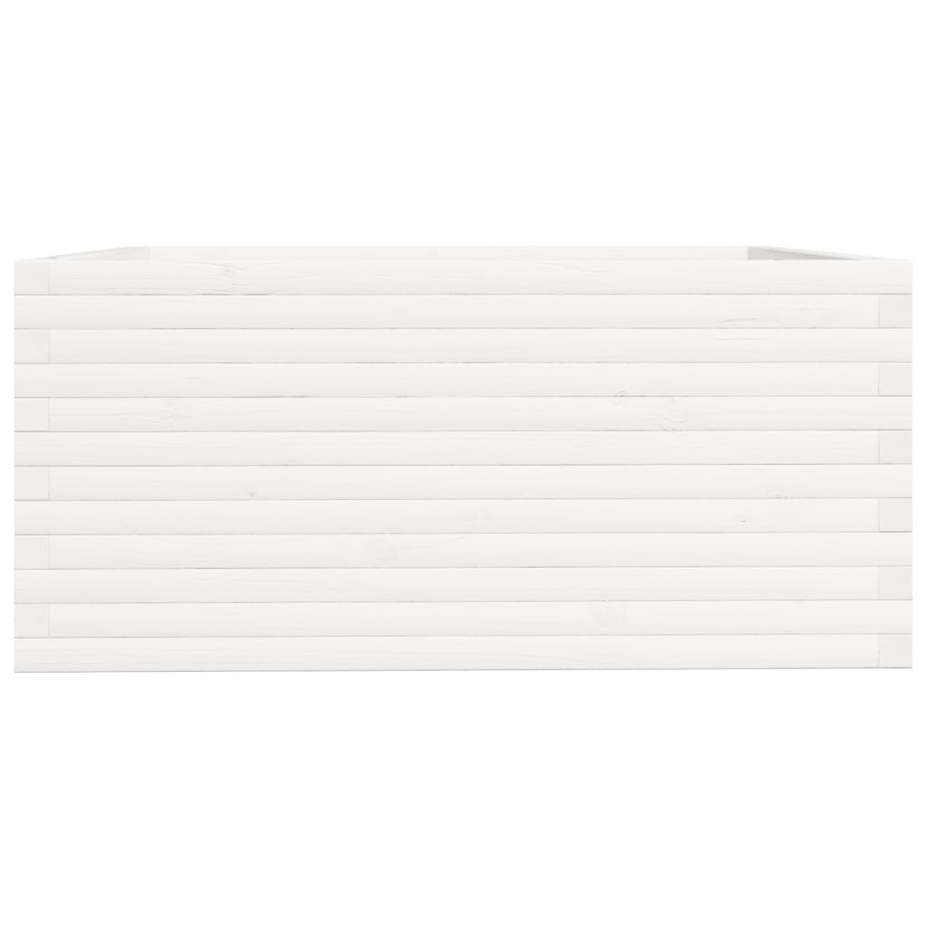 vidaXL Ζαρντινιέρα Κήπου Λευκή 100x100x49,5 εκ. από Μασίφ Ξύλο Πεύκου