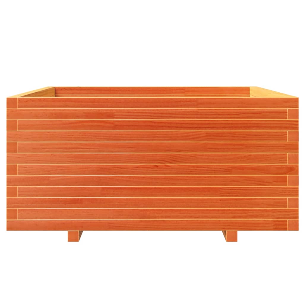 vidaXL Ζαρντινιέρα Καφέ Κεριού 100x100x49,5 εκ. από Μασίφ Ξύλο Πεύκου