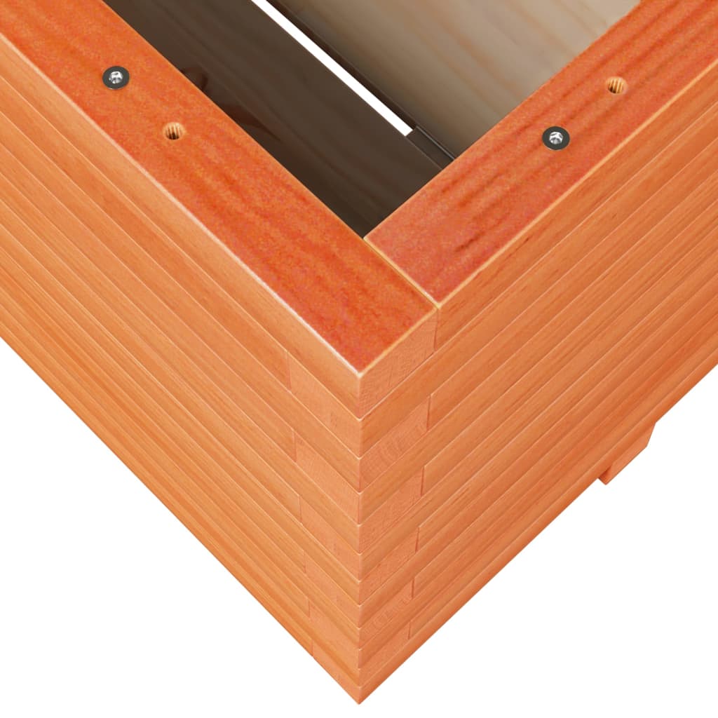 vidaXL Ζαρντινιέρα Καφέ Κεριού 100x100x49,5 εκ. από Μασίφ Ξύλο Πεύκου