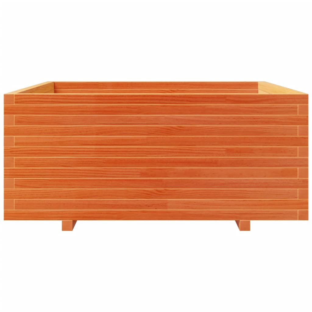 vidaXL Ζαρντινιέρα Καφέ Κεριού 110x110x49,5 εκ. από Μασίφ Ξύλο Πεύκου