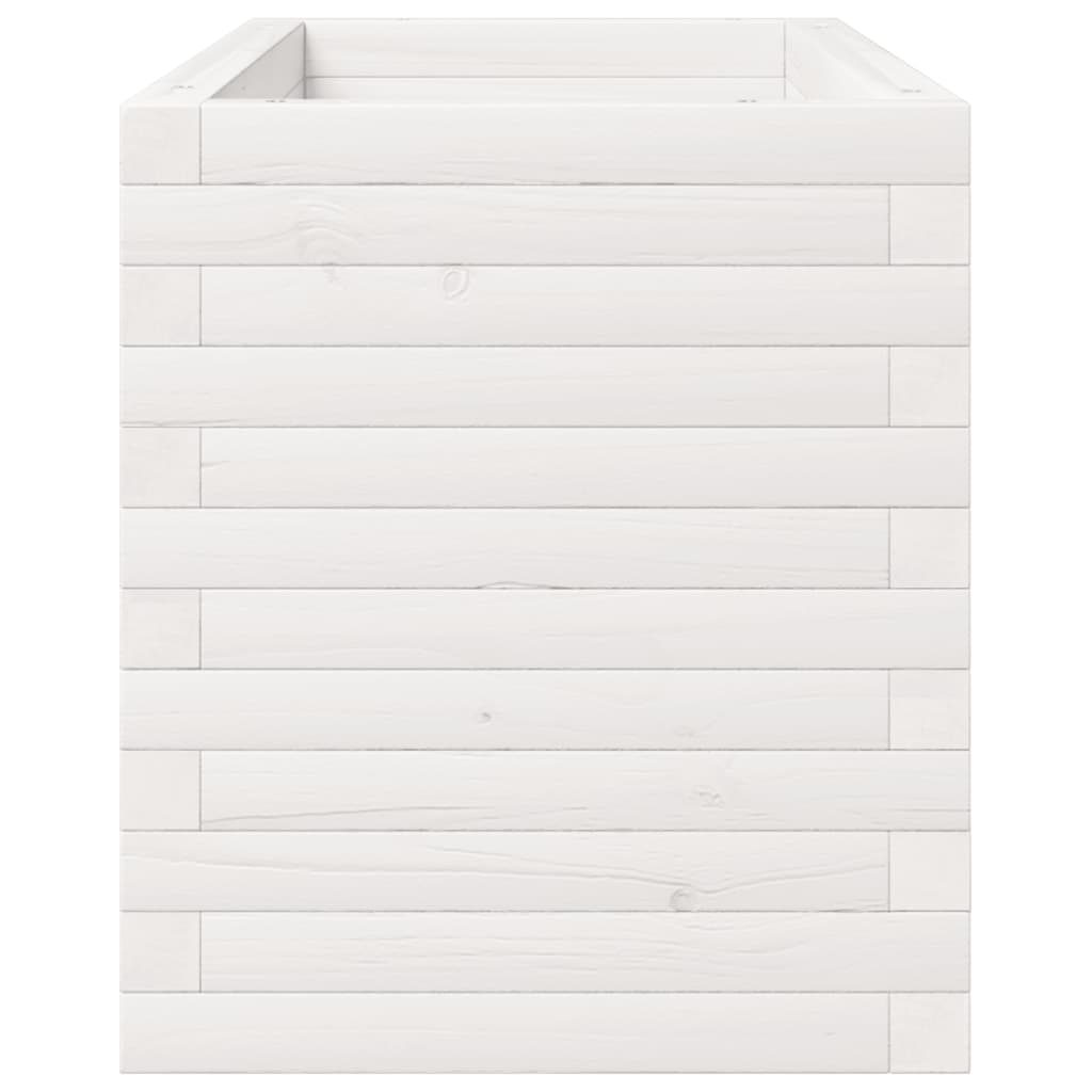 vidaXL Ζαρντινιέρα Κήπου Λευκή 90x40x49,5 εκ. από Μασίφ Ξύλο Πεύκου