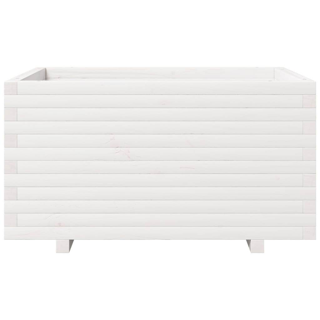 vidaXL Ζαρντινιέρα Κήπου Λευκή 90x60x49,5 εκ. από Μασίφ Ξύλο Πεύκου