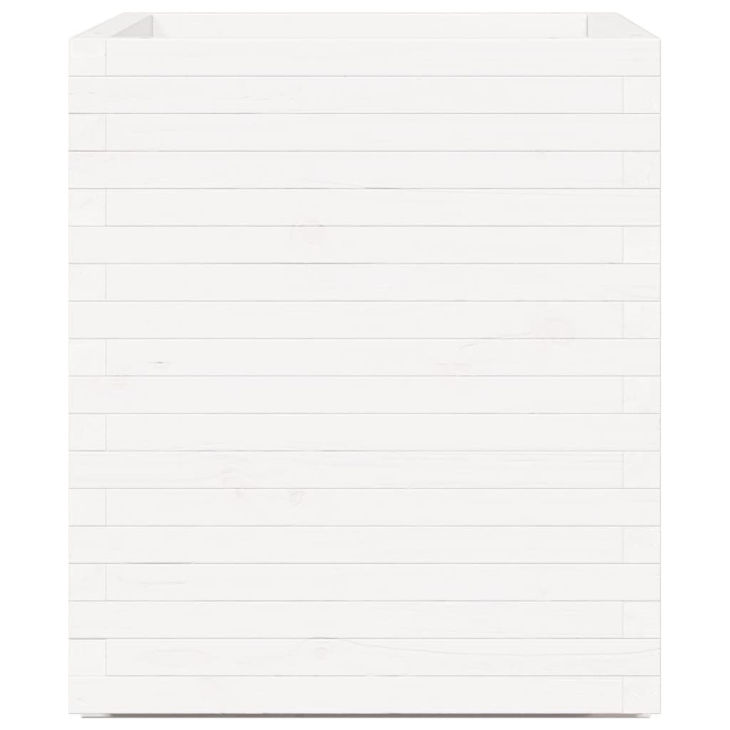 vidaXL Ζαρντινιέρα Κήπου Λευκή 60x60x72,5 εκ. από Μασίφ Ξύλο Πεύκου
