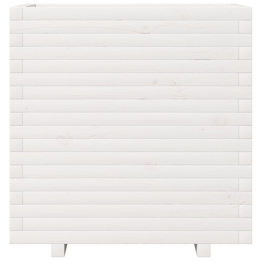 vidaXL Ζαρντινιέρα Κήπου Λευκή 70x40x72,5 εκ. από Μασίφ Ξύλο Πεύκου