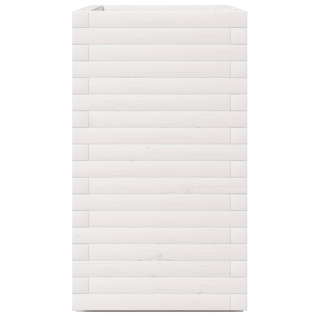 vidaXL Ζαρντινιέρα Κήπου Λευκή 70x40x72,5 εκ. από Μασίφ Ξύλο Πεύκου