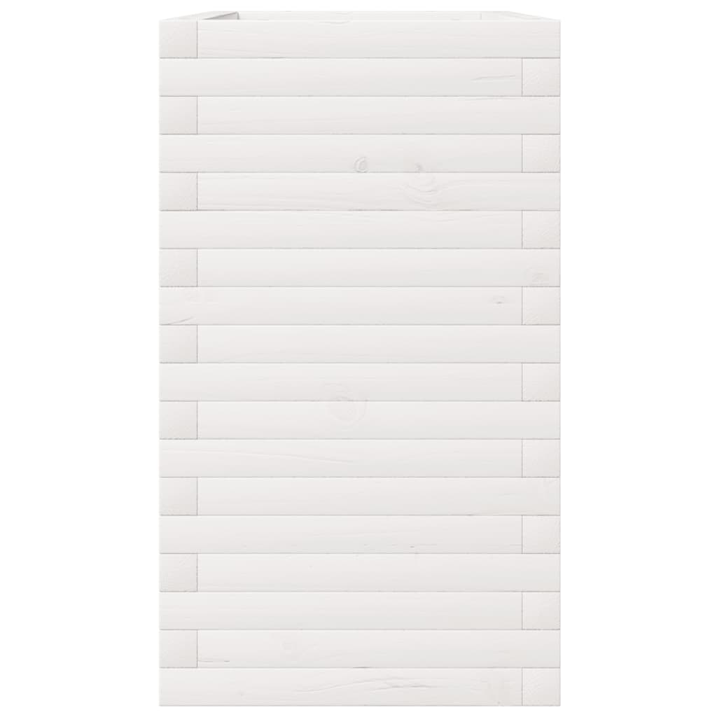 vidaXL Ζαρντινιέρα Κήπου Λευκή 90x40x72,5 εκ. από Μασίφ Ξύλο Πεύκου