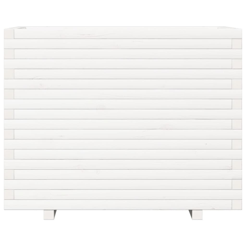 vidaXL Ζαρντινιέρα Κήπου Λευκή 90x60x72,5 εκ. από Μασίφ Ξύλο Πεύκου