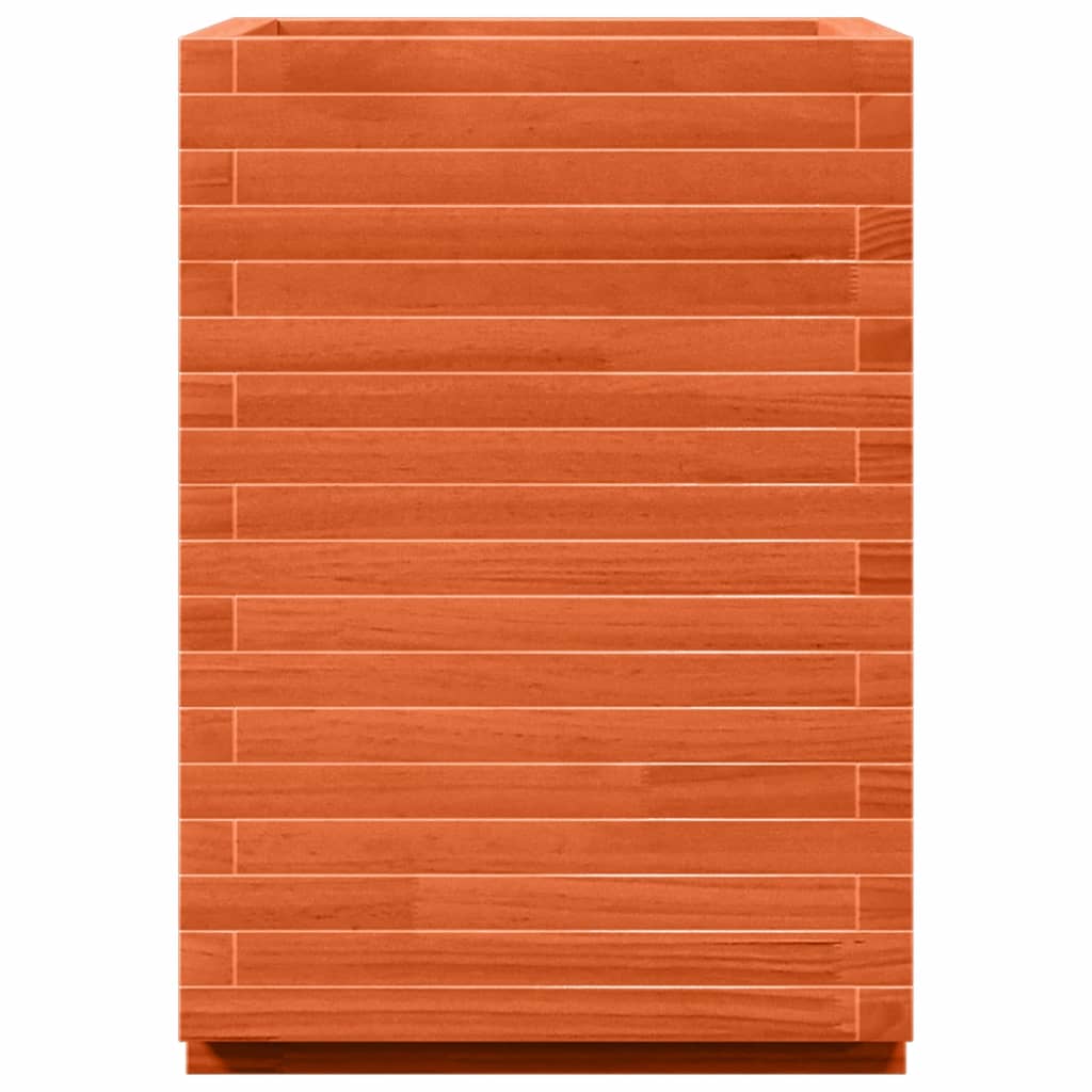 vidaXL Ζαρντινιέρα Καφέ Κεριού 50x50x72 εκ. από Μασίφ Ξύλο Πεύκου