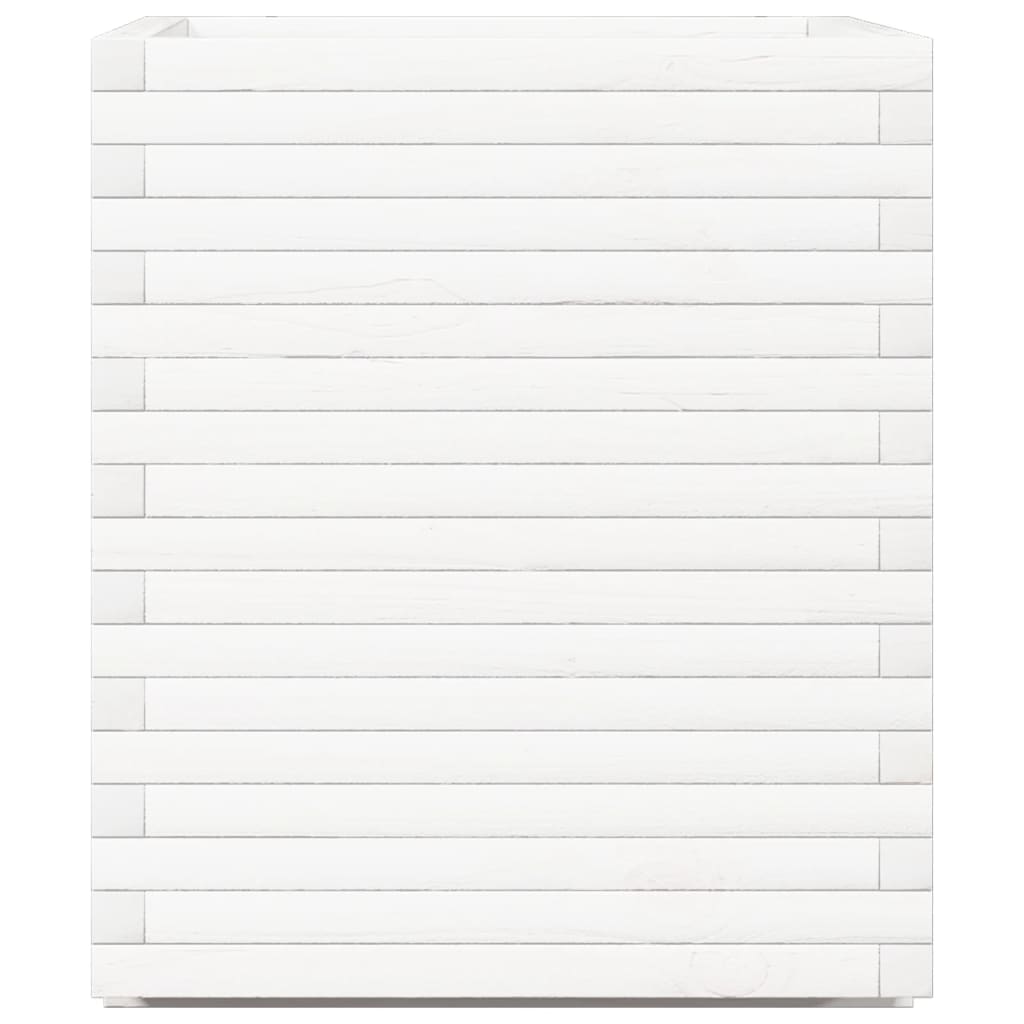 vidaXL Ζαρντινιέρα Κήπου Λευκή 60x60x72 εκ. από Μασίφ Ξύλο Πεύκου