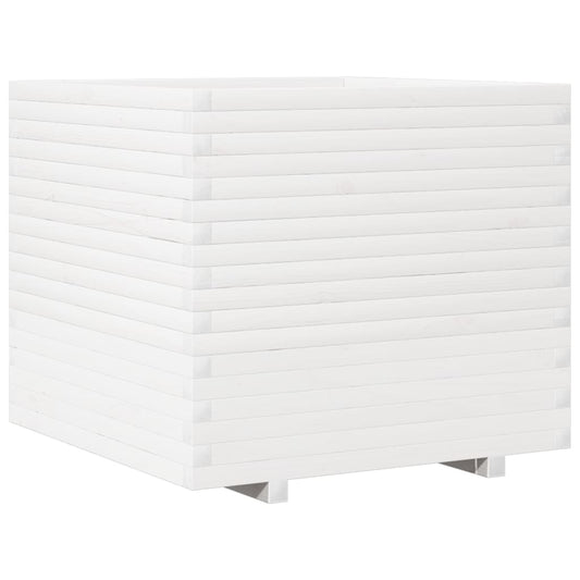 vidaXL Ζαρντινιέρα Λευκή 80x80x72 εκ. από Μασίφ Ξύλο Πεύκου