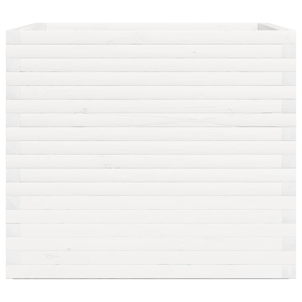 vidaXL Ζαρντινιέρα Λευκή 80x80x72 εκ. από Μασίφ Ξύλο Πεύκου
