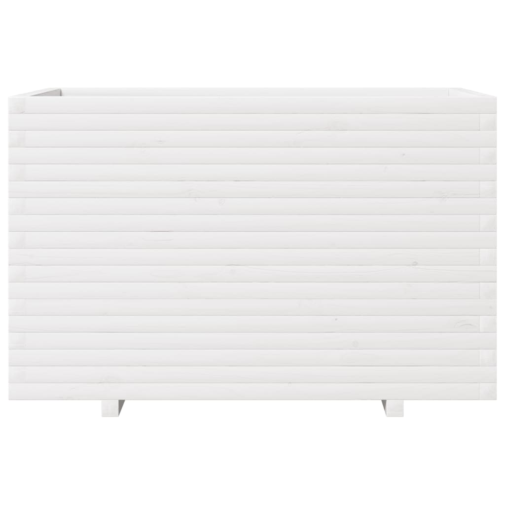 vidaXL Ζαρντινιέρα Λευκή 110x60x72 εκ. από Μασίφ Ξύλο Πεύκου