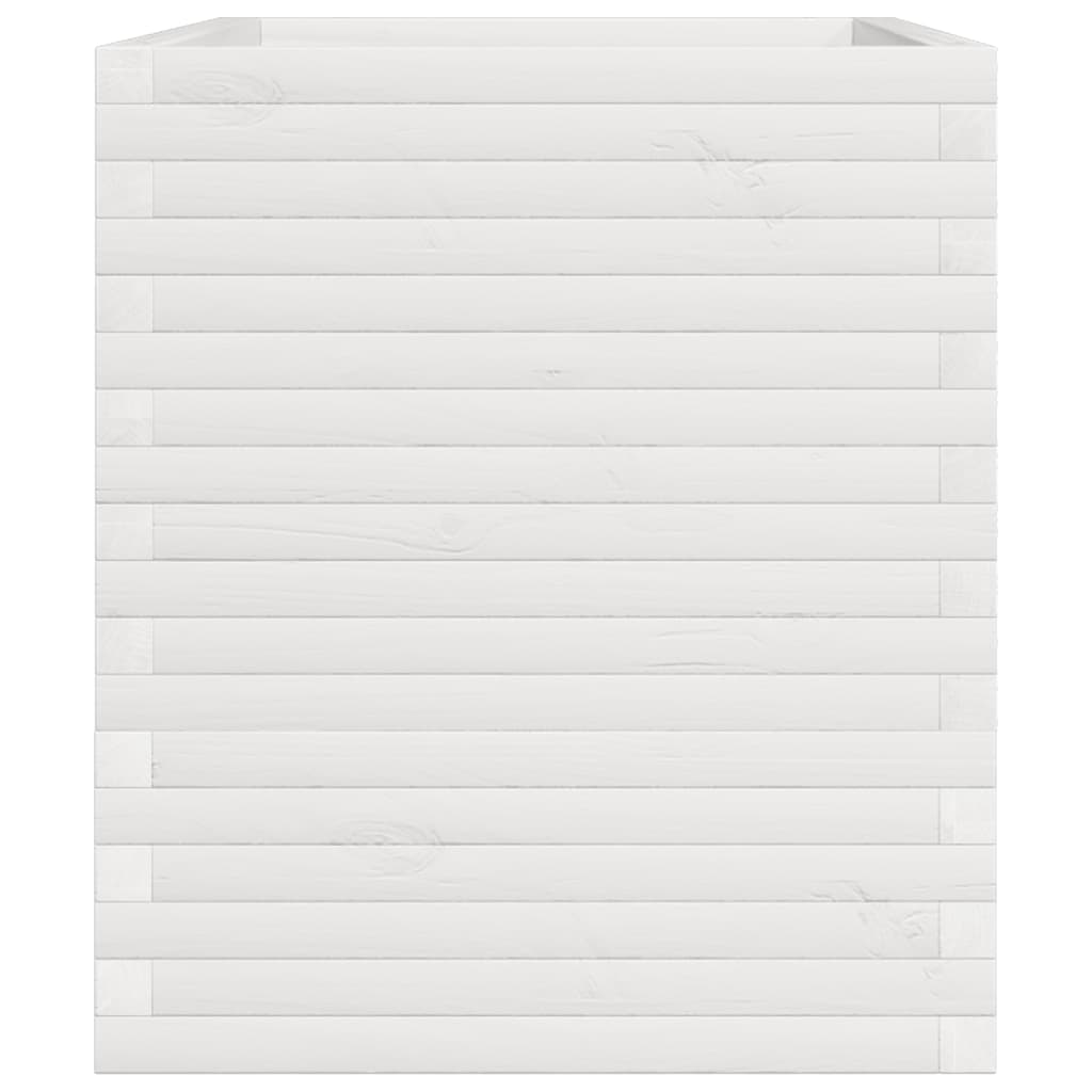 vidaXL Ζαρντινιέρα Λευκή 110x60x72 εκ. από Μασίφ Ξύλο Πεύκου