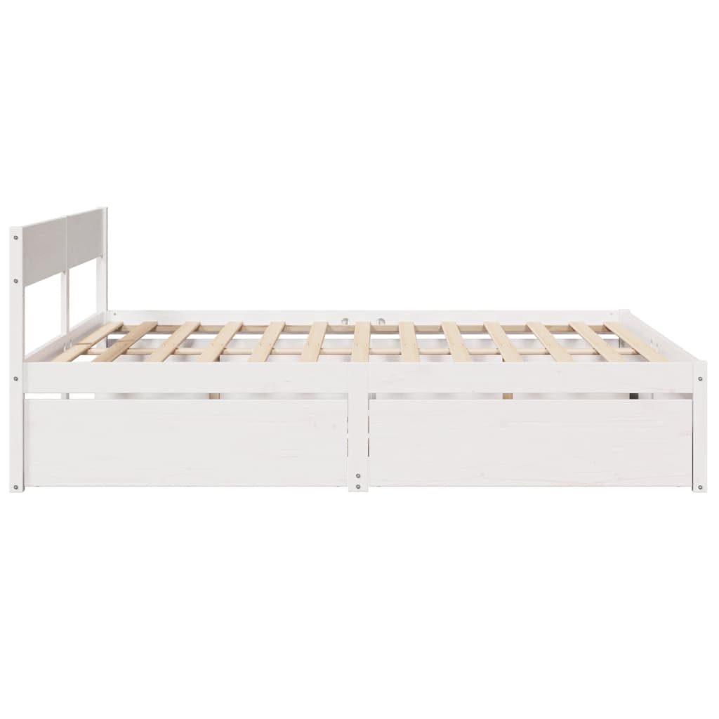vidaXL Σκελετός Κρεβ. Χωρίς Στρώμα Λευκό 180x200 εκ Μασίφ Πεύκο