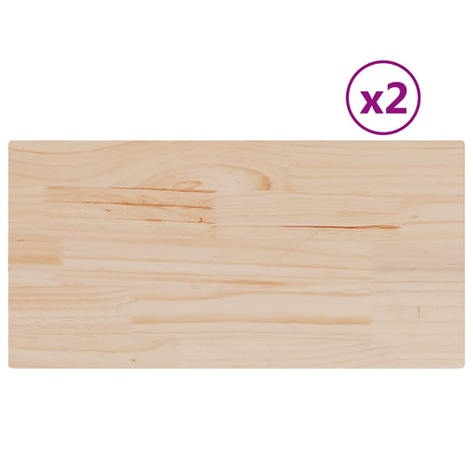 vidaXL Επιφάνειες Τραπεζιού Ορθογώνιες 2 τεμ. 90x45x2,5εκ Μασίφ Πεύκο