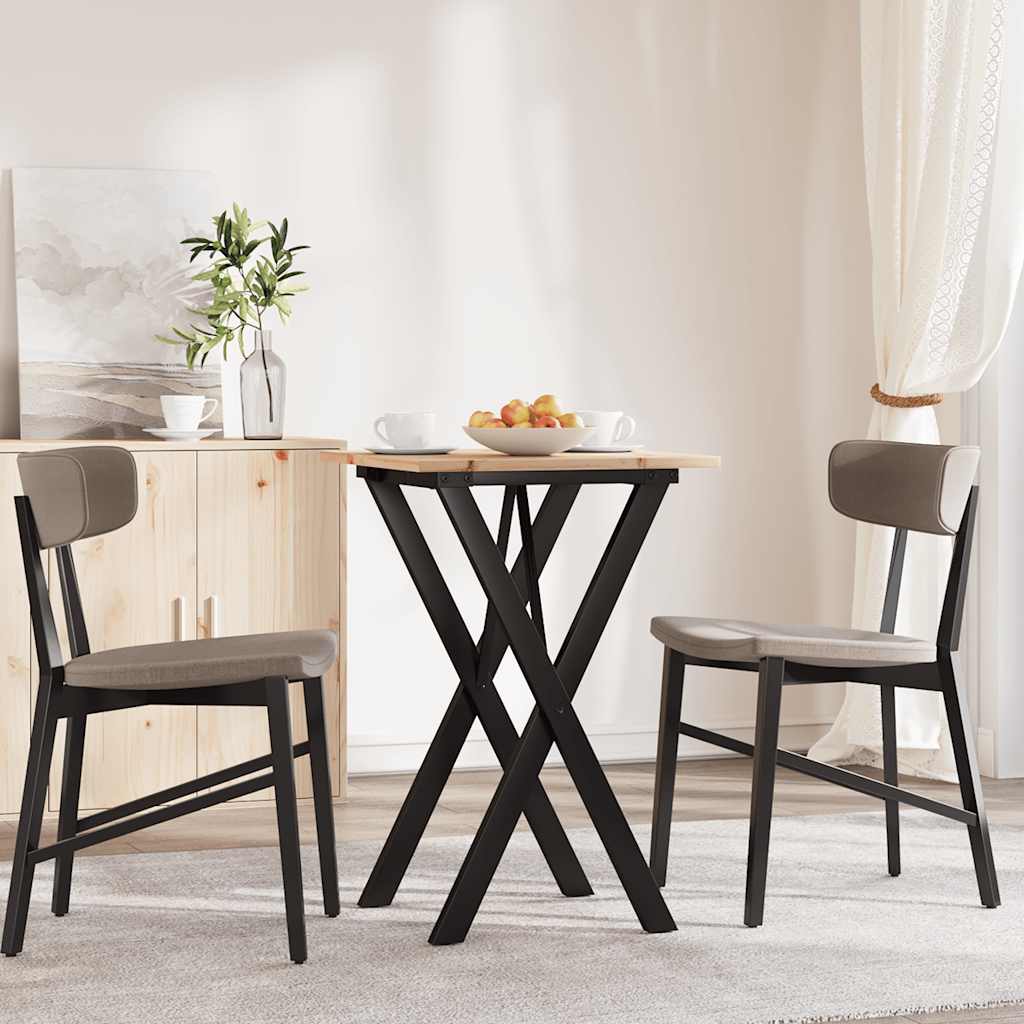 vidaXL Τραπέζι Τραπεζαρίας Πλαίσιο Χ50x50x75εκ Μασίφ Πεύκο/Ατσάλι