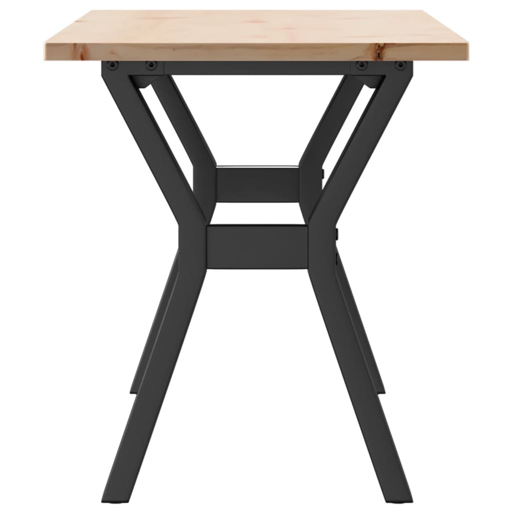 vidaXL Τραπεζάκι Σαλονιού Πλαίσιο Υ Μασίφ Πεύκο/Ατσάλι