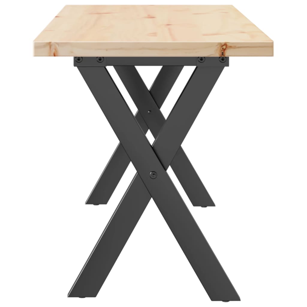 vidaXL Τραπεζάκι Σαλονιού Πλαίσιο X Μασίφ Πεύκο/Ατσάλι