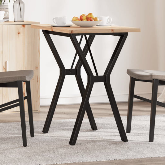 vidaXL Τραπέζι Τραπεζαρίας Πλαίσιο Y Μασίφ Πεύκο/Ατσάλι