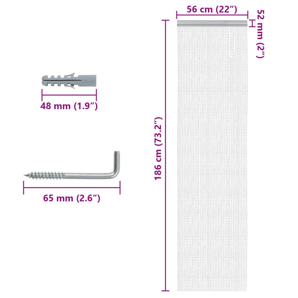 vidaXL Σήτα Πόρτας Αλυσιδωτή 56x186 εκ. από Αλουμίνιο