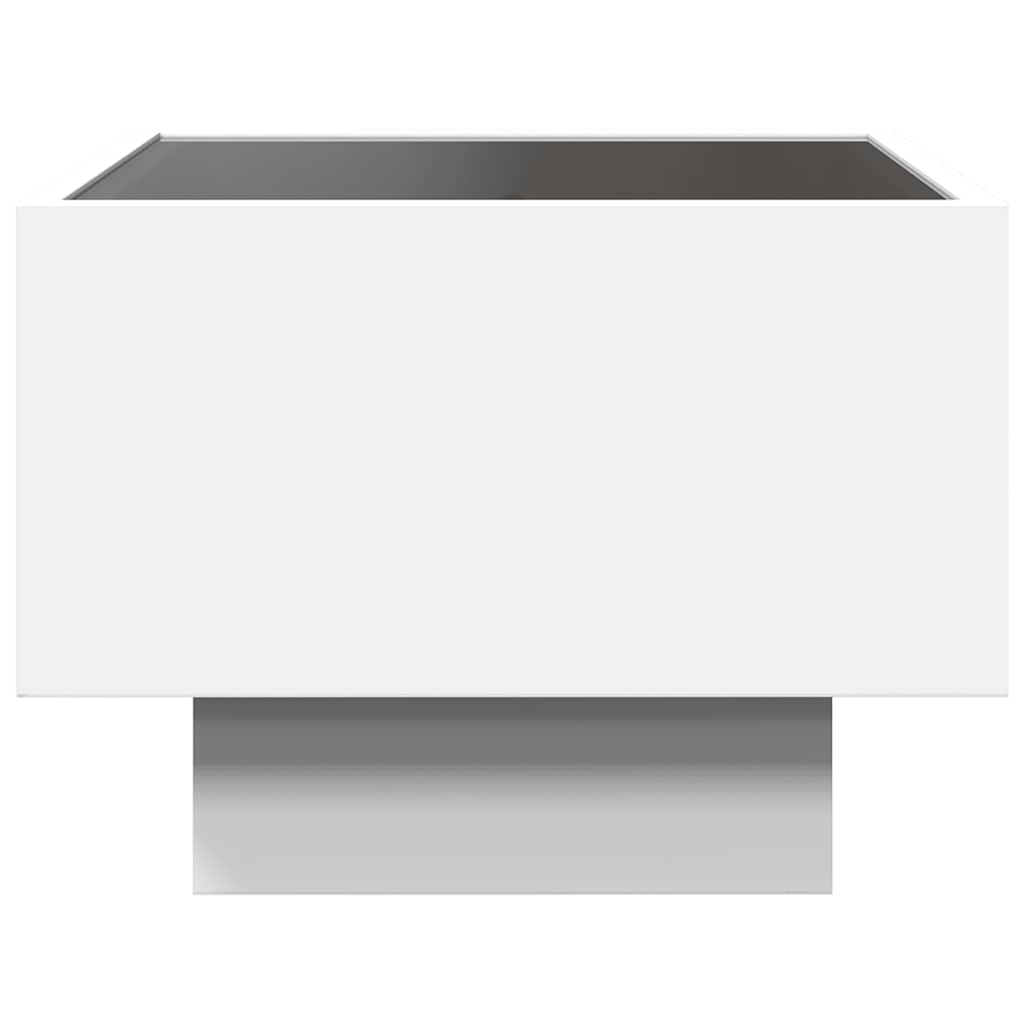 vidaXL Τραπέζι Βοηθητικό με LED Λευκό 40x40x30 εκ. Επεξεργασμένο Ξύλο