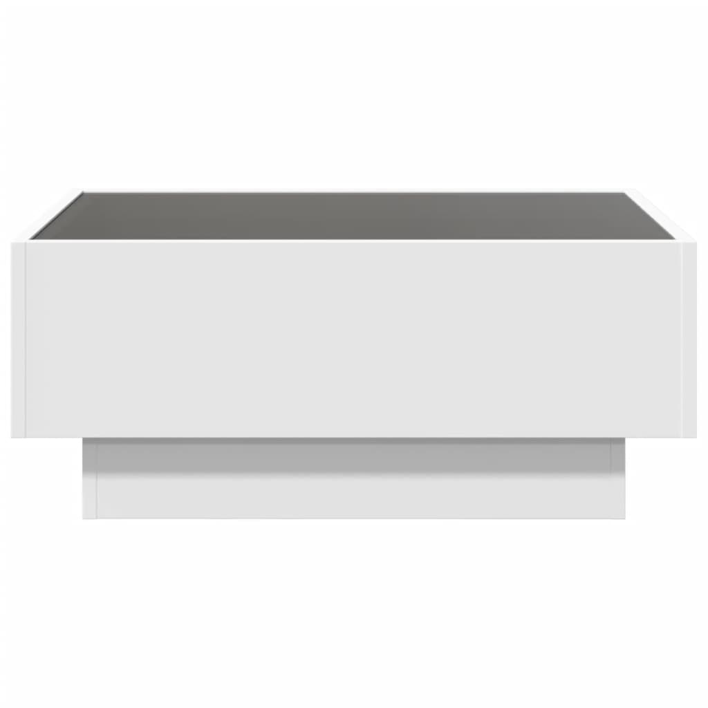 vidaXL Τραπεζάκι Σαλονιού με LED Λευκό 70x50x30 εκ. Επεξεργασμένο Ξύλο